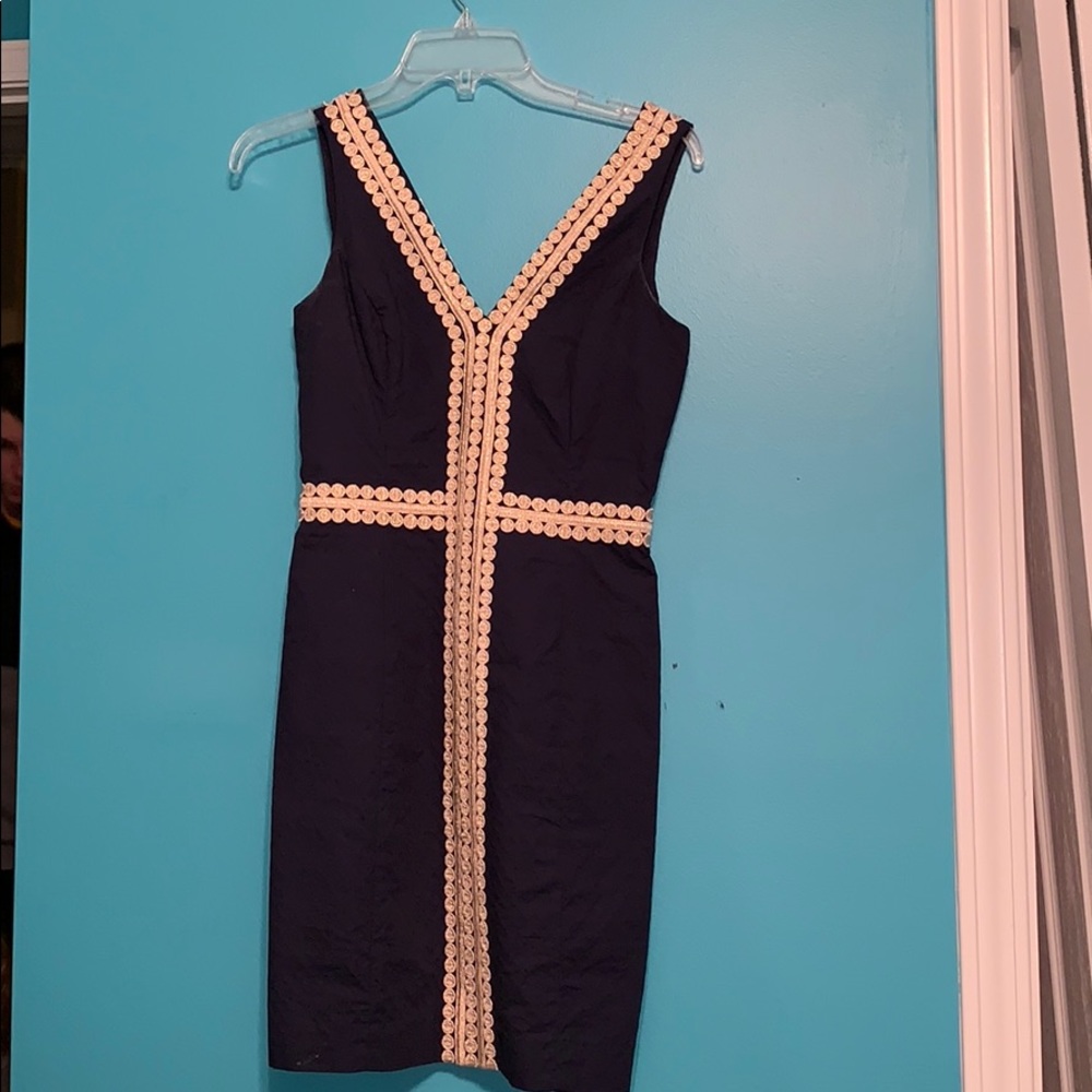 Navy Blue & Gold Lilly Pulitzer Dress